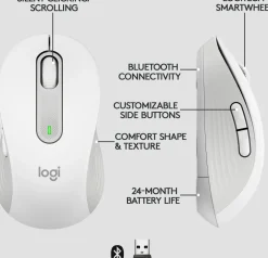 Logitech Signature M650 L Wireless Mouse, Off-white