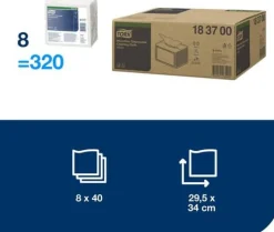Microfiberduk TORK 29,5x34cm vit 40/fp