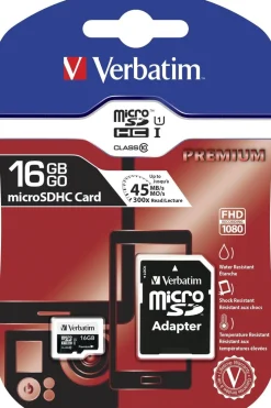 Micro SDHC Card 16GB Class 10 w/adaptor