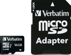 Micro SDHC Card 16GB Class 10 w/adaptor