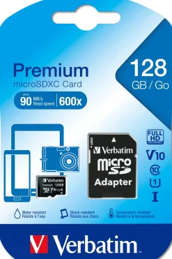 Minneskort VERBATIM Micro SDXC 128GB C10