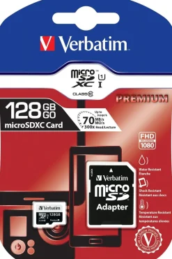 Minneskort VERBATIM Micro SDXC 128GB C10