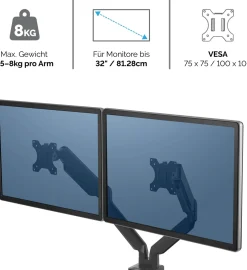 Monitorarm FELLOWES Platinum gas dubbel