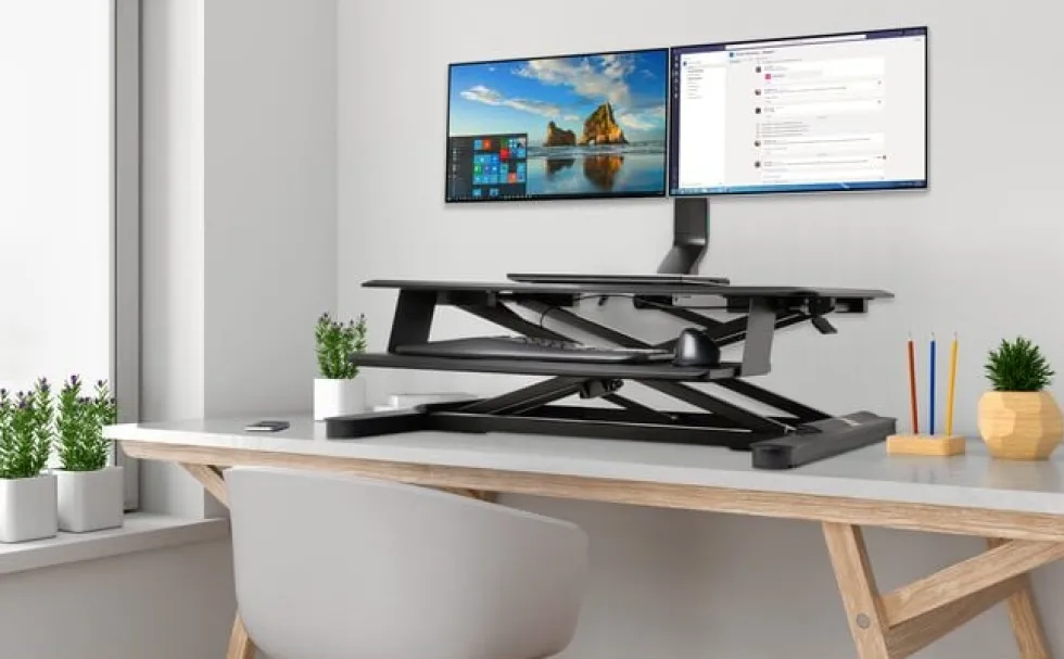 Monitor Arm Space Saving Dual Black