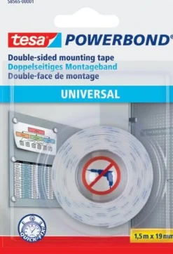 Monteringstejp TESA Powerbond® Universal 1,5m x 19mm
