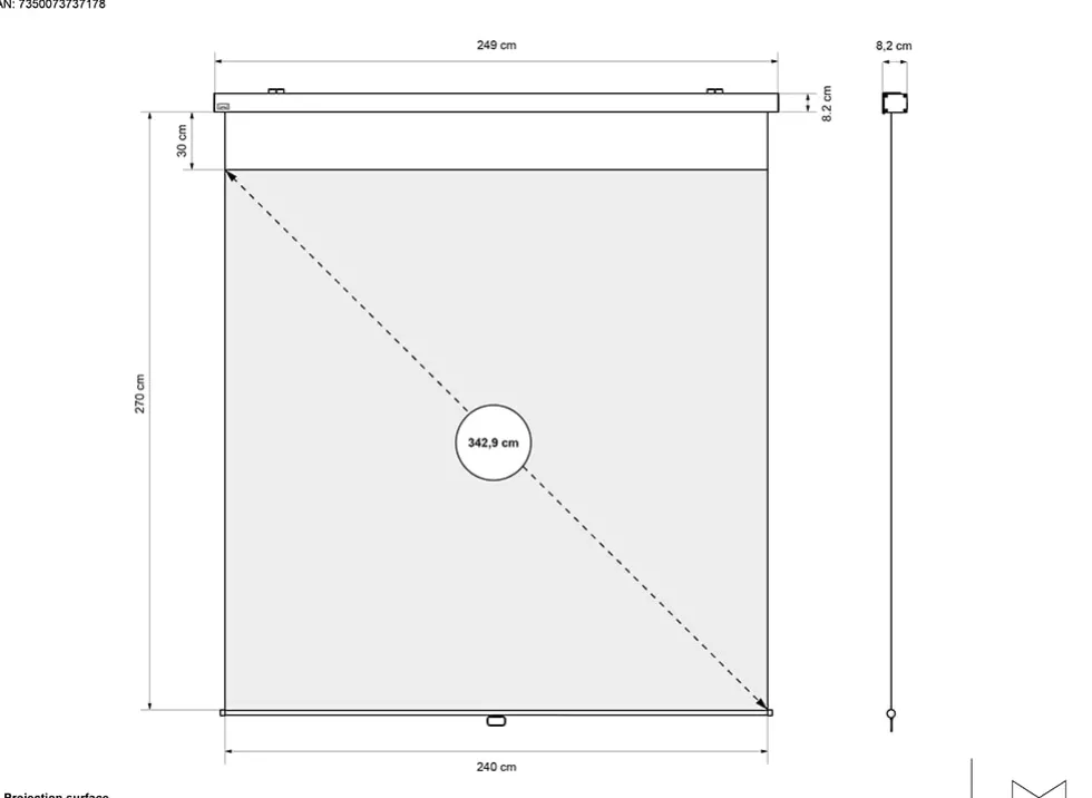 Multibrackets M Manual Projection Screen - Projektorduk