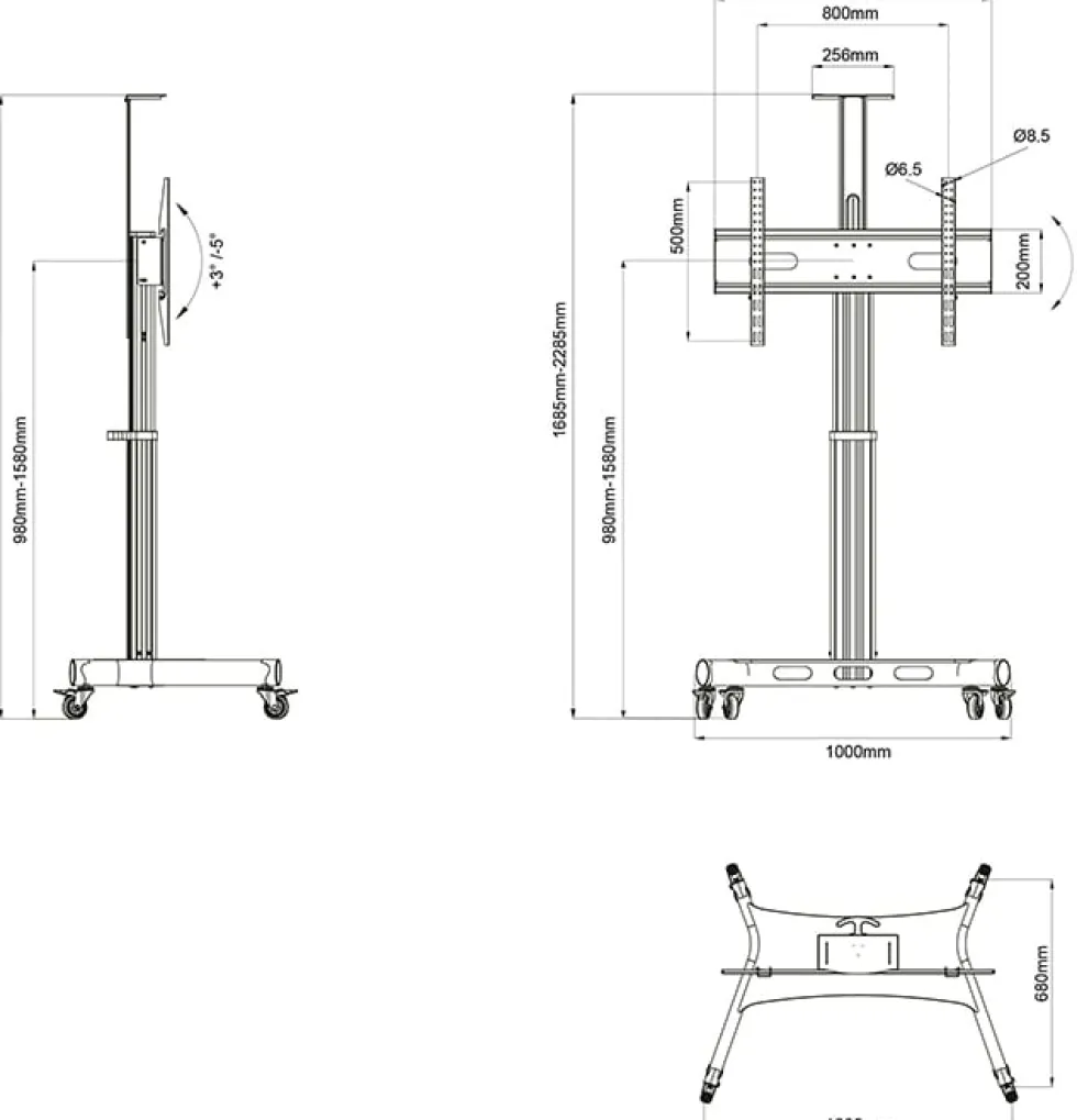Multibrackets M Public 170 HD - Vagn - motoriserad - för