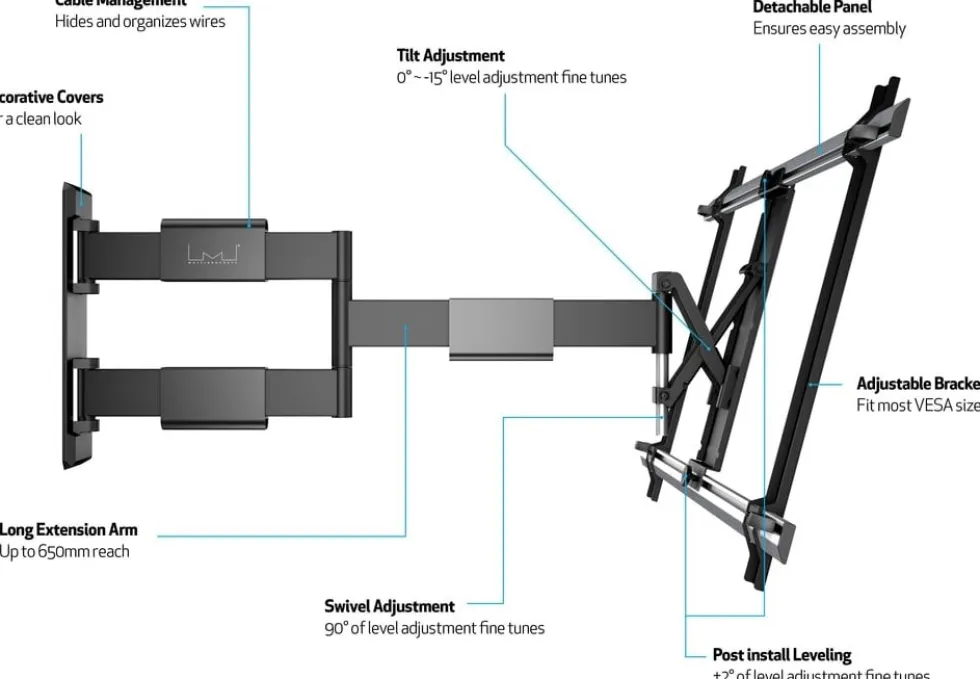 Multibrackets M VESA Flexarm Thin Large - Monteringssats