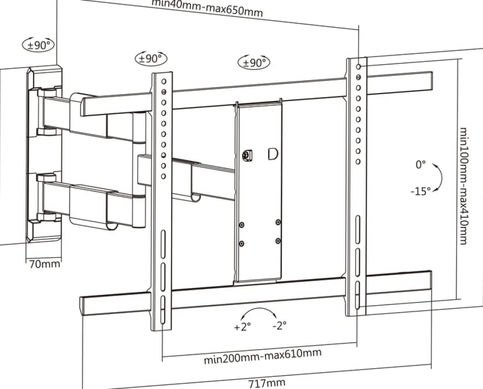 Multibrackets M VESA Flexarm Thin Large - Monteringssats