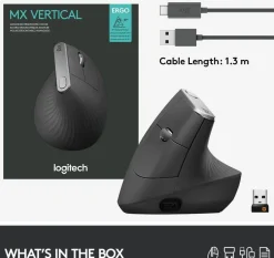 Mus LOGITECH MX Vertical Ergonomic svart