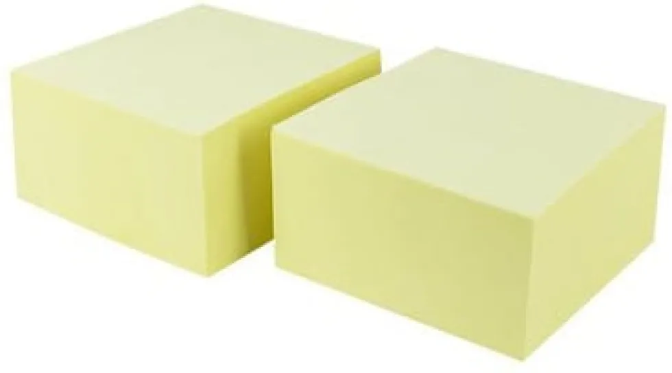 Notes LYRECO kub prem 76x76mm gul 2/fp