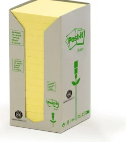 Notes POST-IT 100% recy 76x76 gul 16/fp