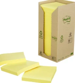 Notes POST-IT 100% recy 76x76 gul 16/fp