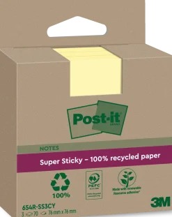 Notes POST-IT SS 76x76mm rec gul 3/fp