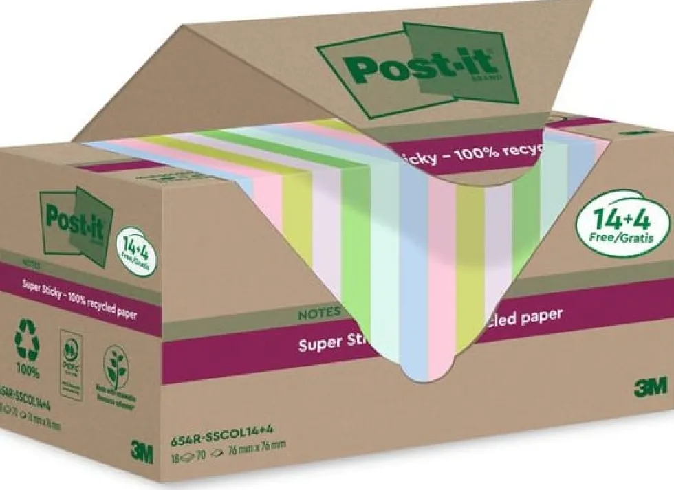 Notes POST-IT SS 76x76mm re sort.f 18/fp