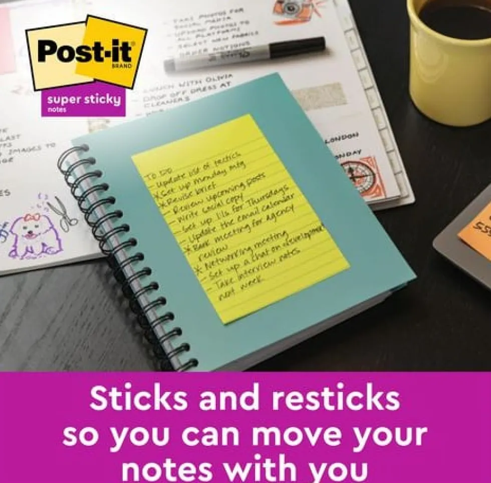 Notes POST-IT Super Sticky 125x200mm (2)