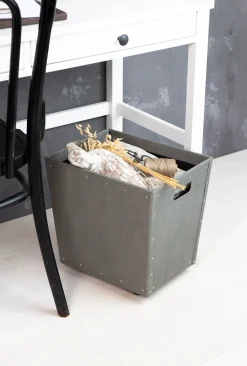 Papperskorg Tellus canvas grå