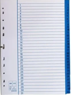 Pappersregister A4 1-31 10/fp