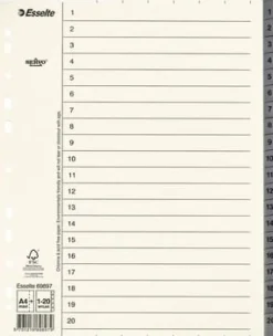 Pappregister Servo System A4+ 1-20 grå