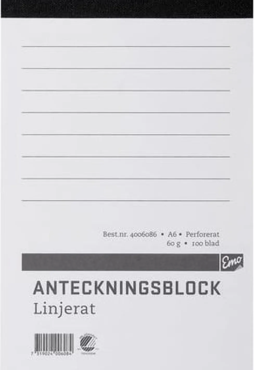 Perforerade Block A6, linjerat, 100bl