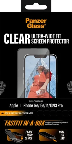 PG Screen Protector iPhone 17e/16e/14/13 |13 Pro UWF FASTFIT
