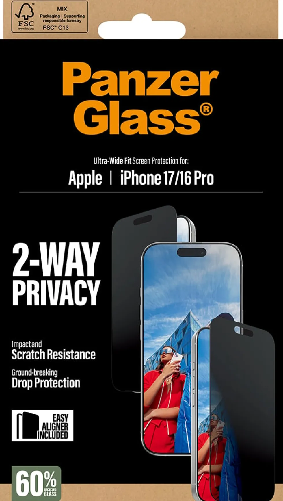 PG 2-Way Privacy Screen Protect iPhone 17 UWFt EasyAligner
