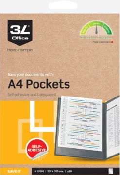 Plastficka självhäftande PP A4 10/fp