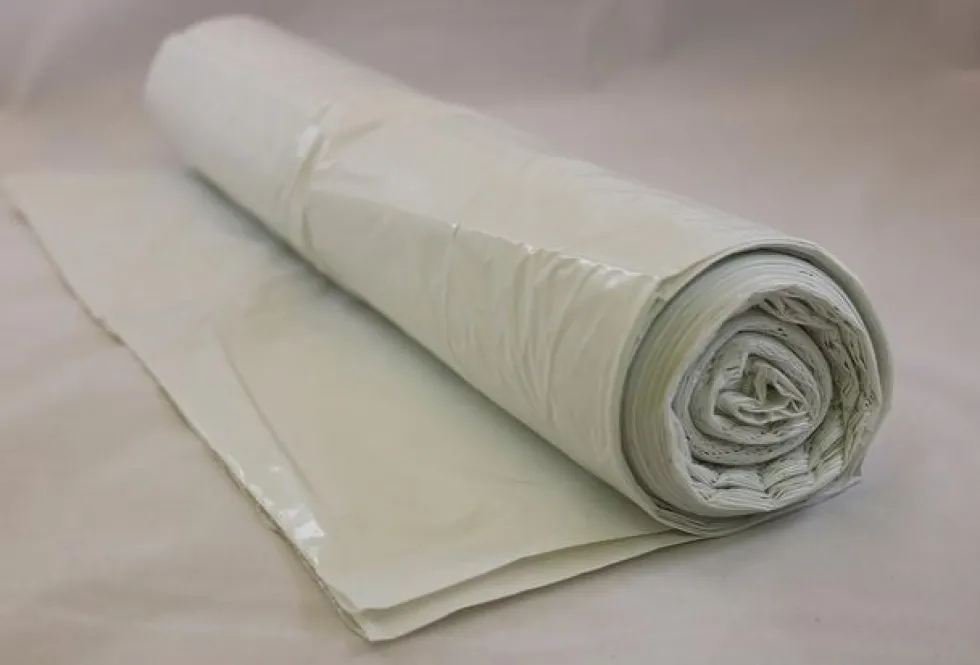Plastsäck LD R80% 150L 42my mhål vit25/r