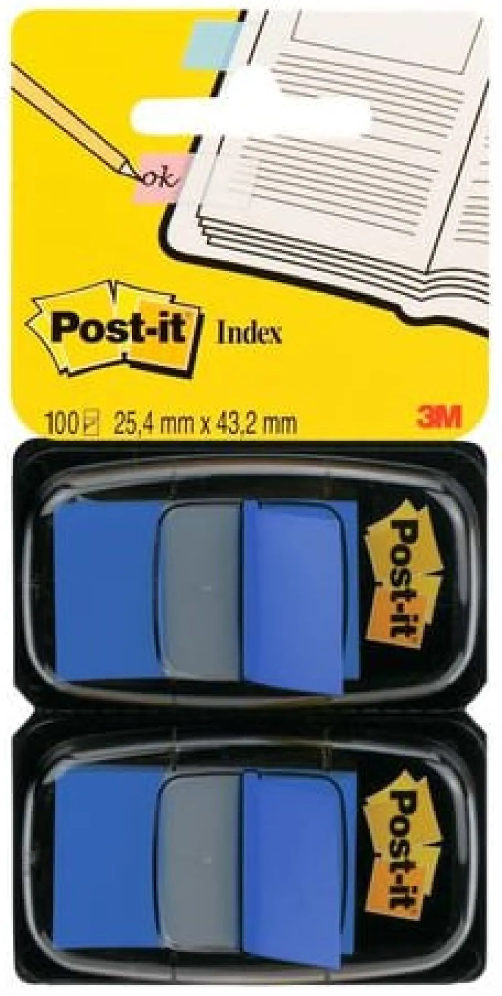 Post-It Index Blå, dubbelpack, 2x50 flikar, 6fp
