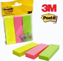 Post-It Index 671-3, 3 färger, 25x76mm, 12fp