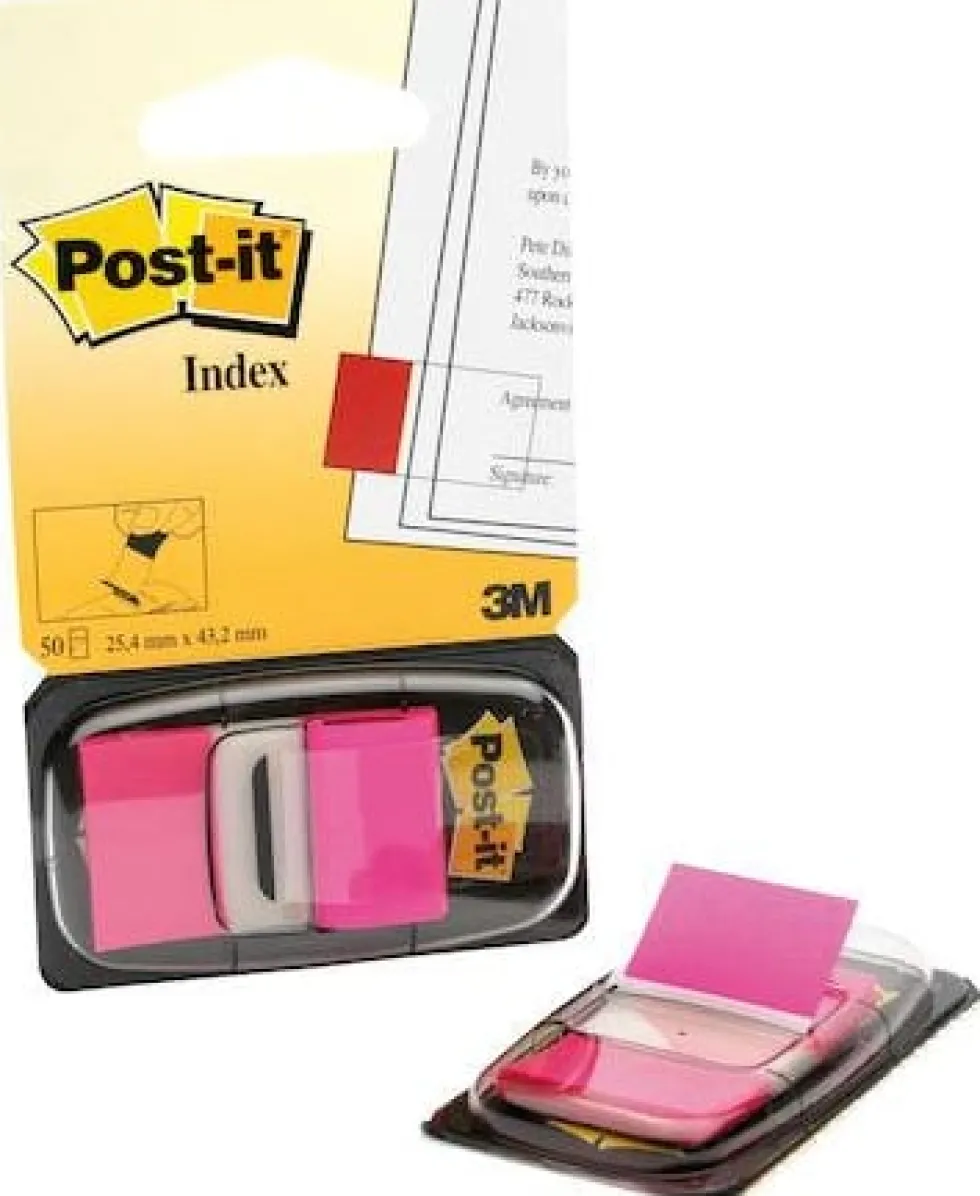Post-it® Index 25x43mm cerise, 50st
