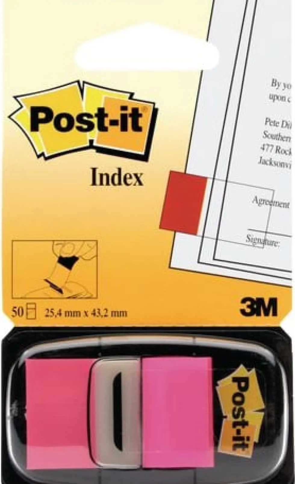 Post-it® Index 25x43mm cerise, 50st