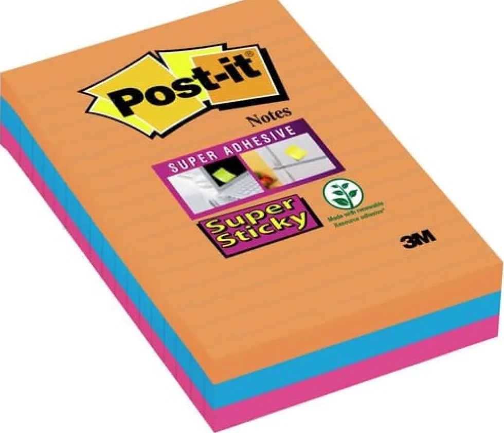 Post-it® Supersticky Bangkok Linjerad, 101x152, 3/FP