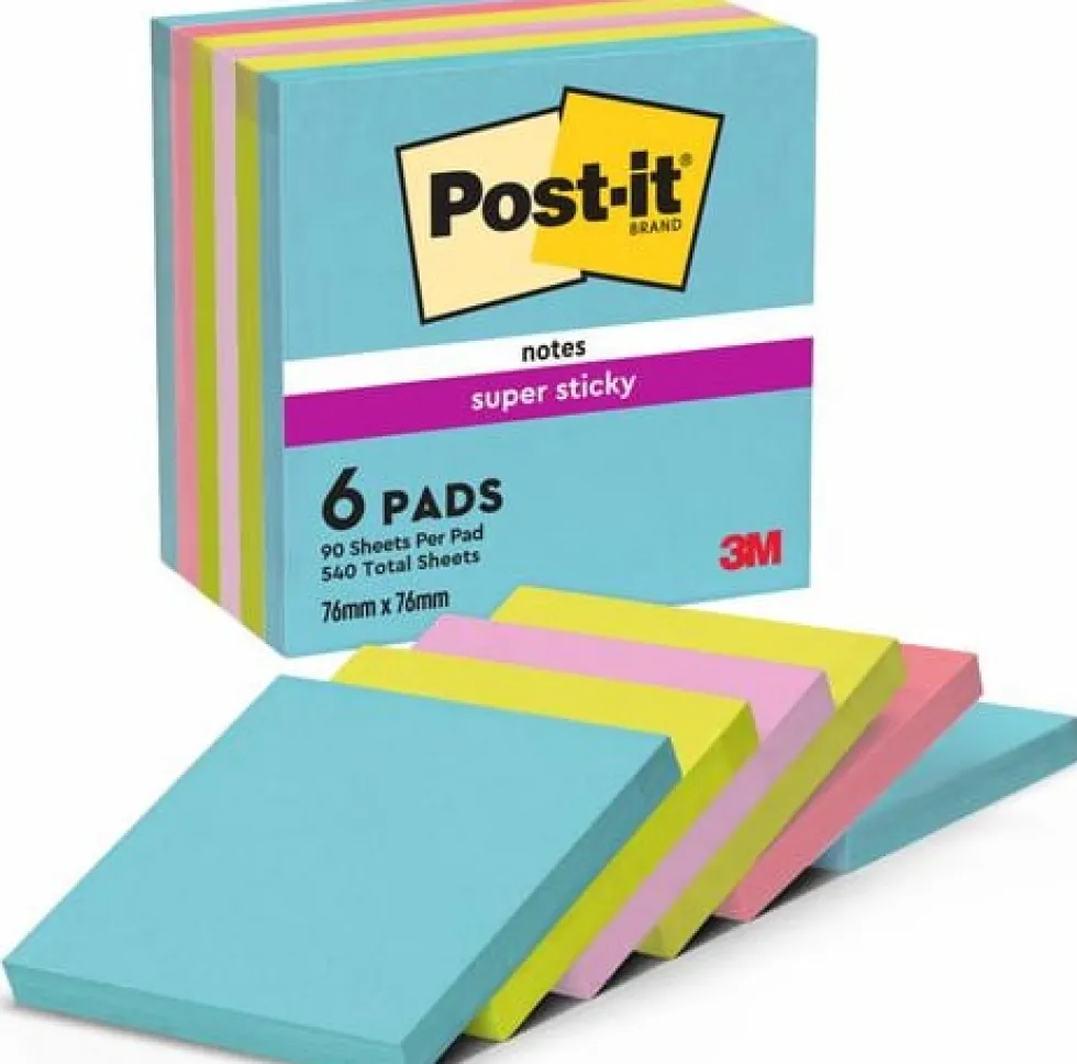 Post-it Supersticky Miami, 76x76mm, 6/FP