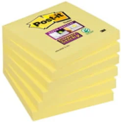 Post-it® Supersticky Notisar gul, 76x76mm