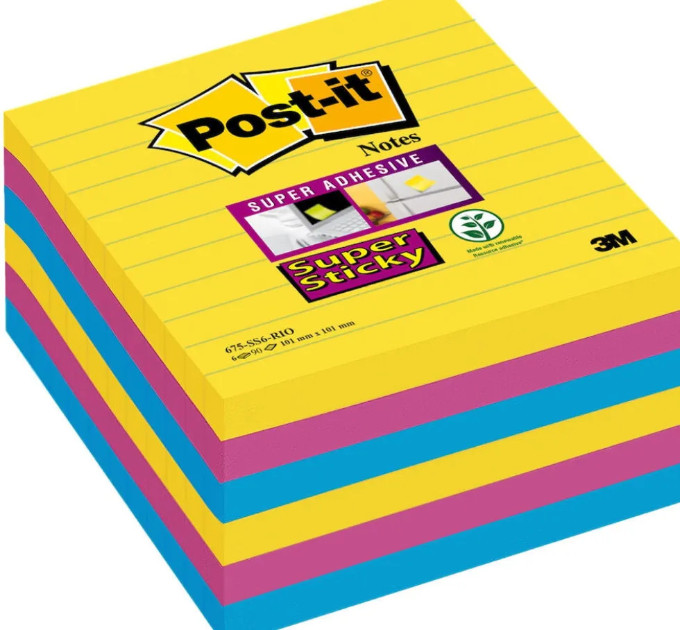 Post-it® Supersticky Notisar Rio, 101x101mm, 6/FP