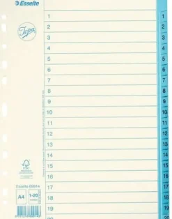 Pärmregister JOPA Papper A4 1-20, blå flik, 10st