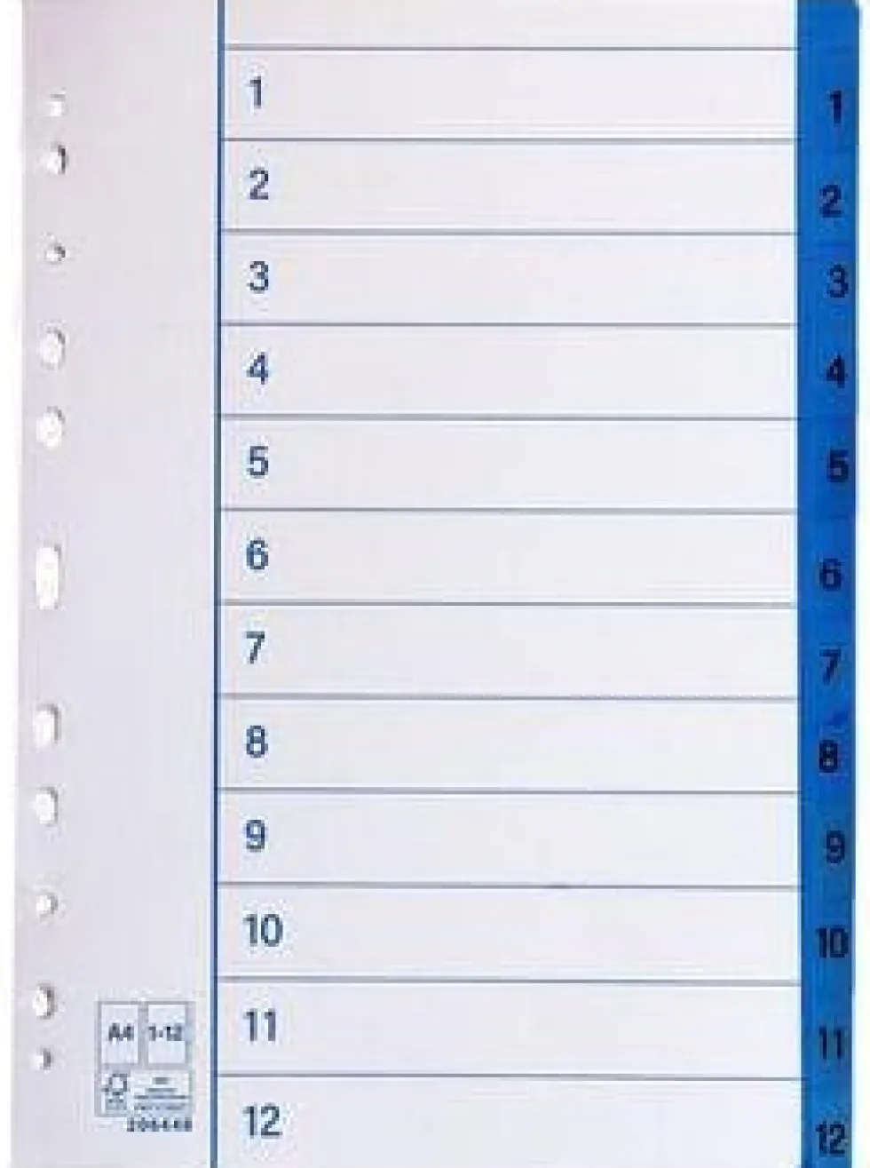 Pärmregister papper A4 1-12