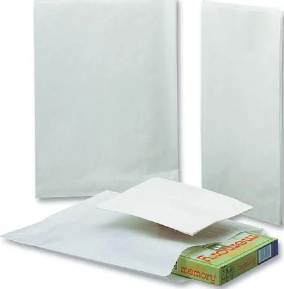 Påse plan 170x215mm 0,5kg vit 1000/fp