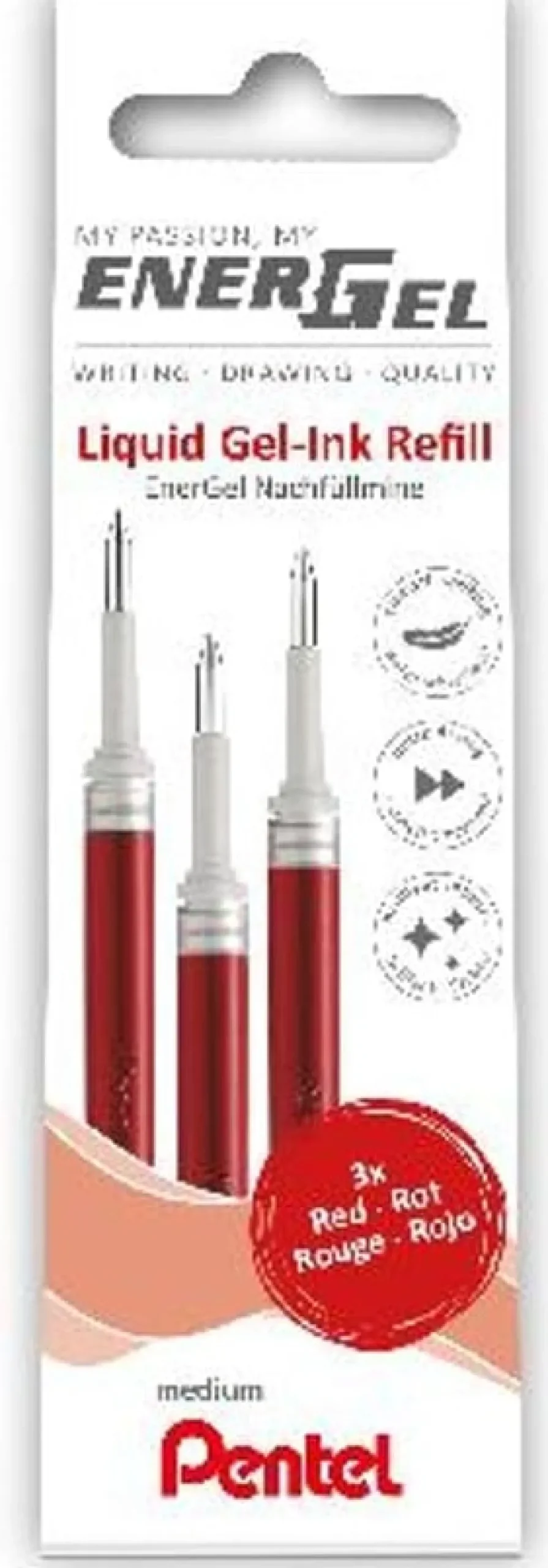 Refill PENTEL EnerGel LR7 0,7 röd 3/fp