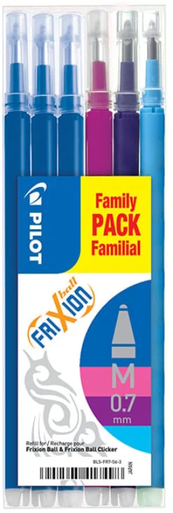 Refill PILOT Frixion 0,7mm 4 färger 6/fp