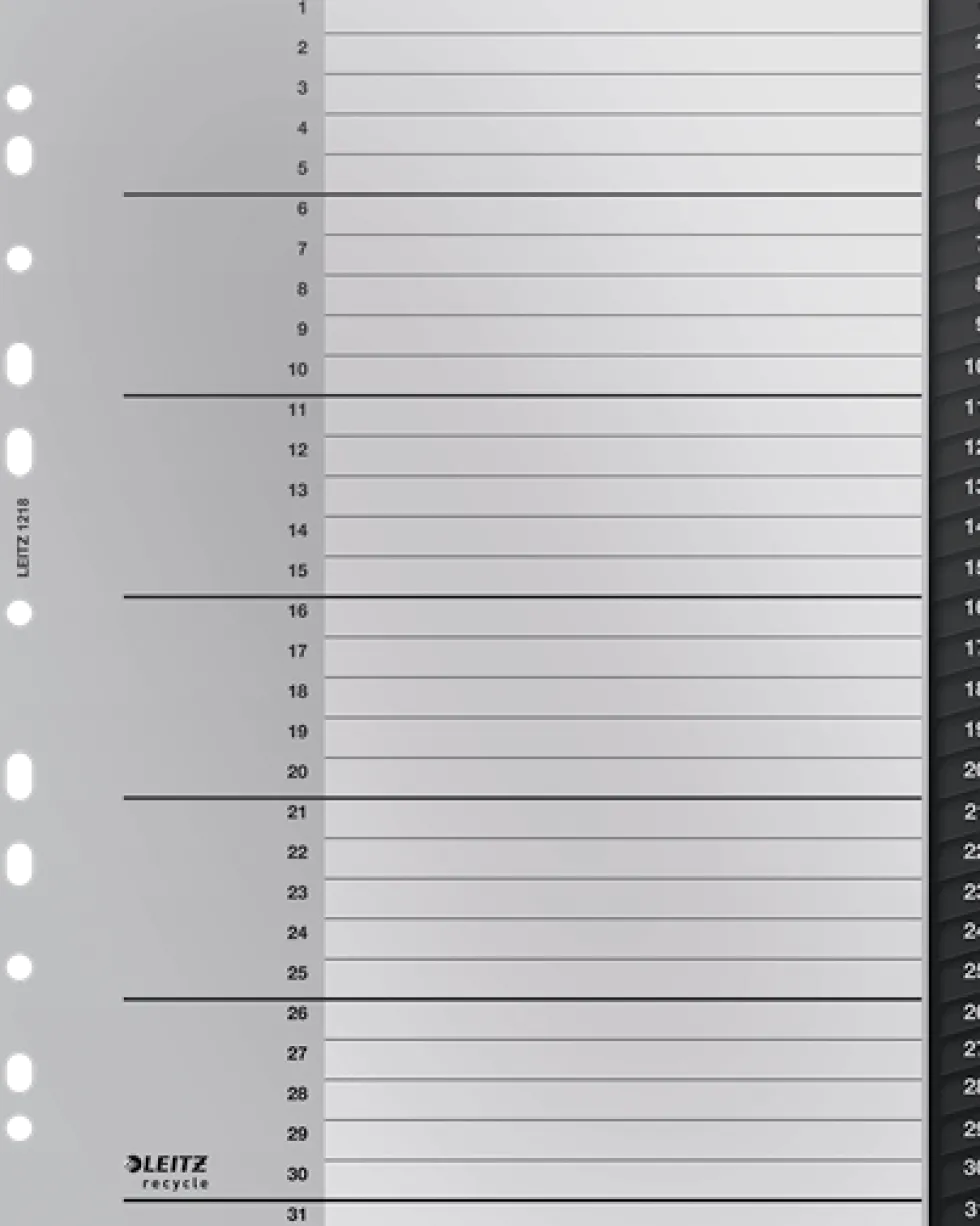 Register Leitz Recycle 1-31 A4 PP