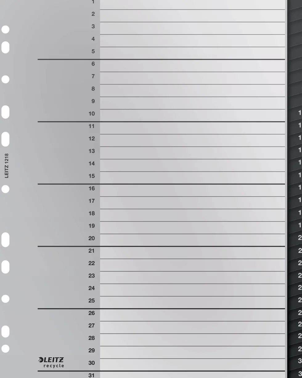 Register Leitz Recycle 1-31 A4 PP