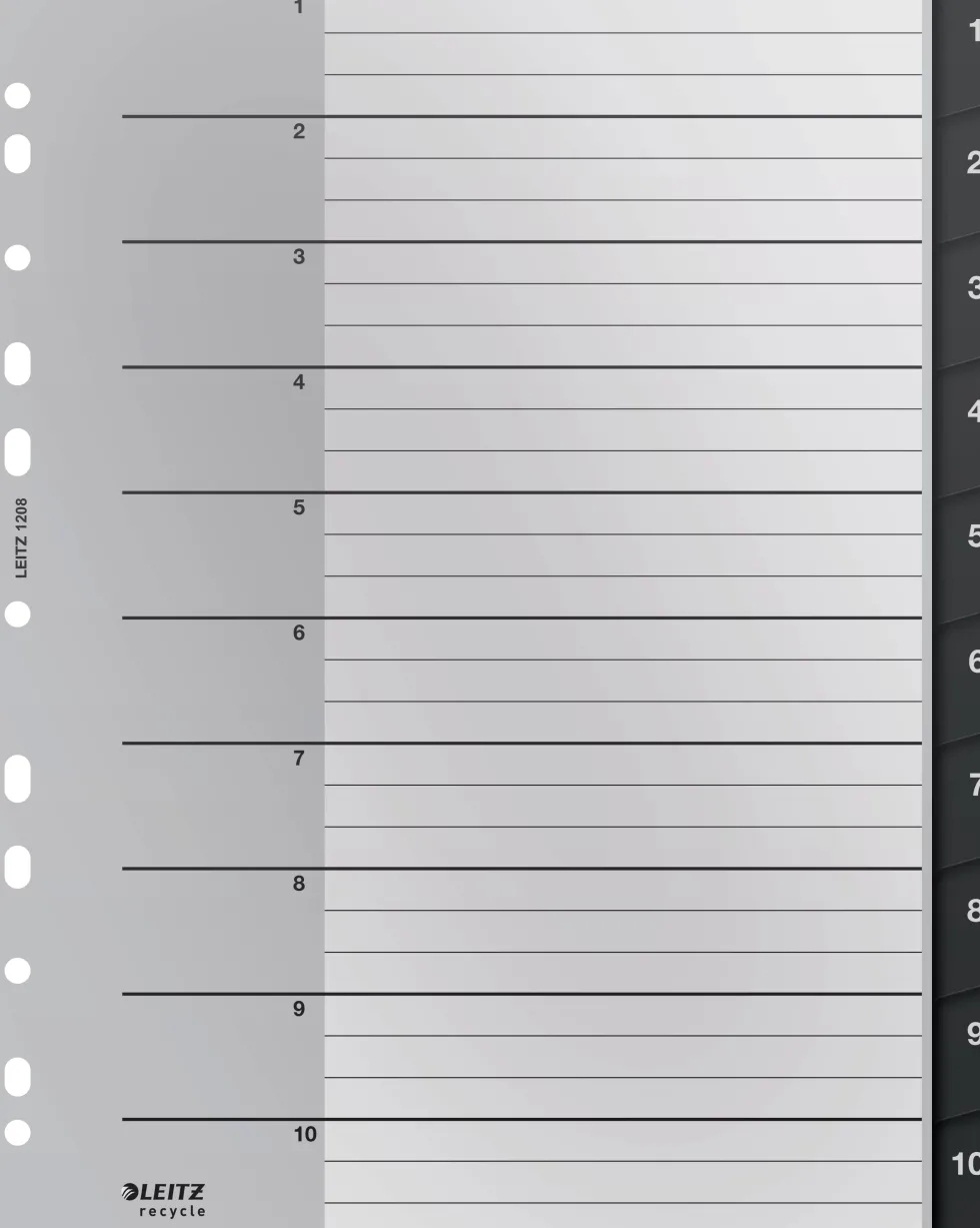 Register Leitz Recycle 1-10 A4 PP