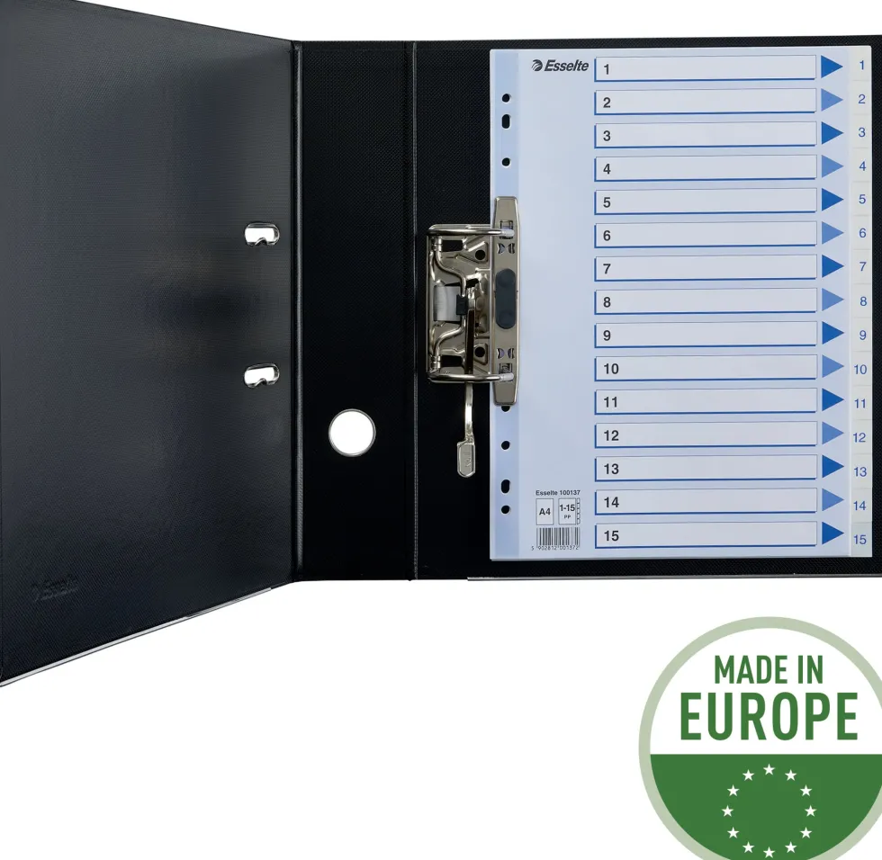 Register Non-Stop A4/1-15 rubrikblad vit