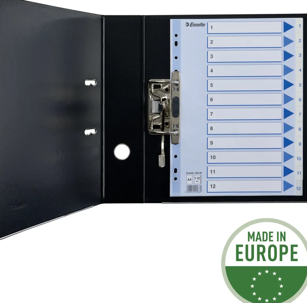 Register Non-Stop A4/1-12 rubrikblad vit