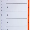 Register plastflik 1-5 orange 20/fp