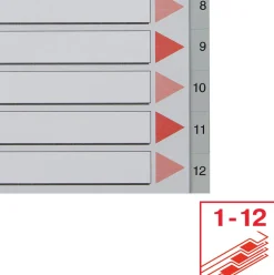 Register PP A4 1-12 grå
