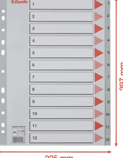 Register PP A4 1-12 grå