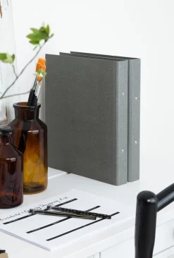 Ringpärm Bigso canvas grå